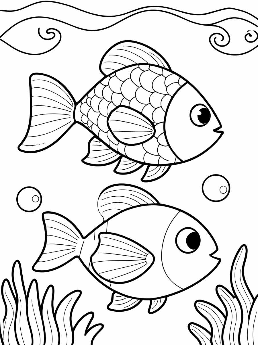 Cute fish to color