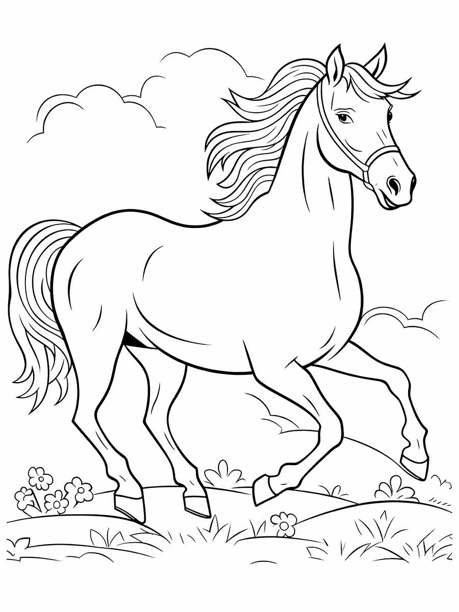 Cute Horse Coloring Page 2