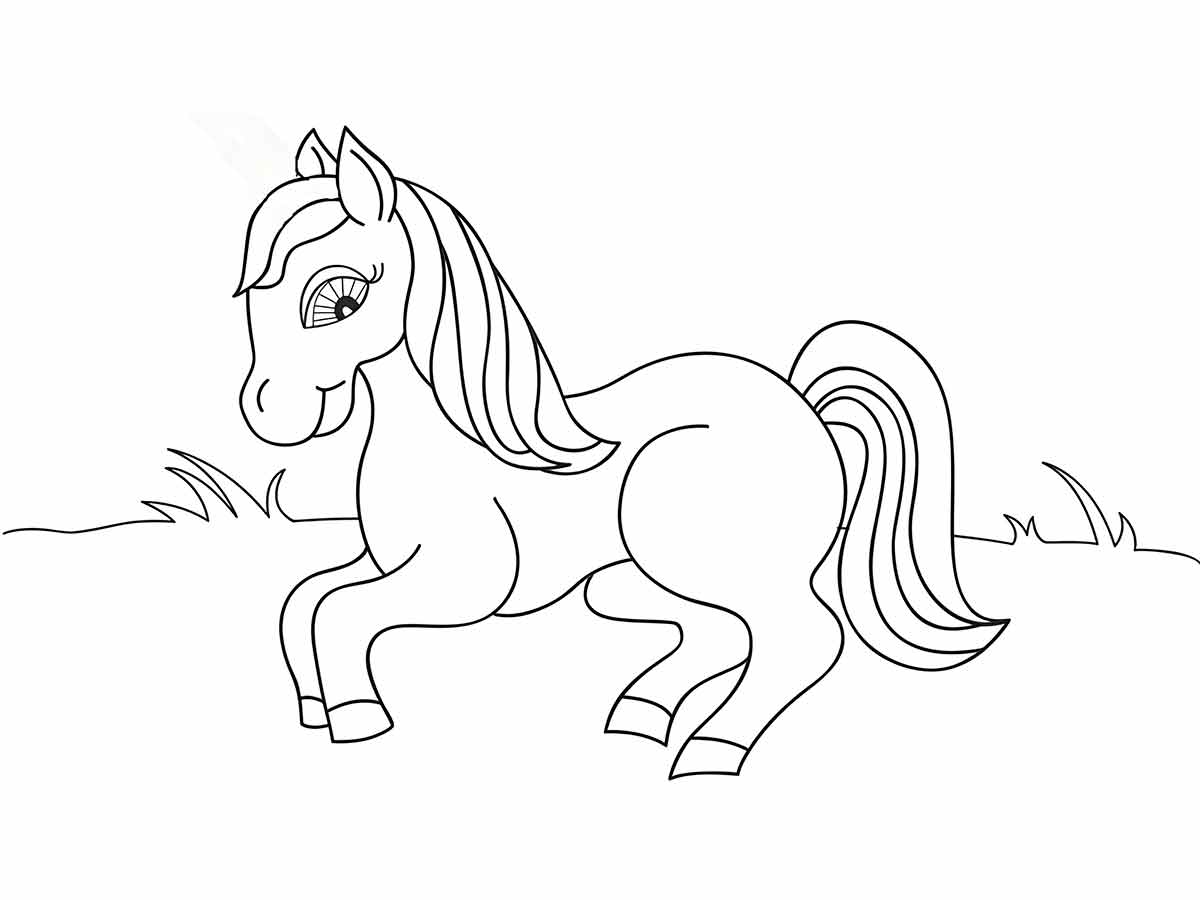 Cute Horse Coloring Page 3