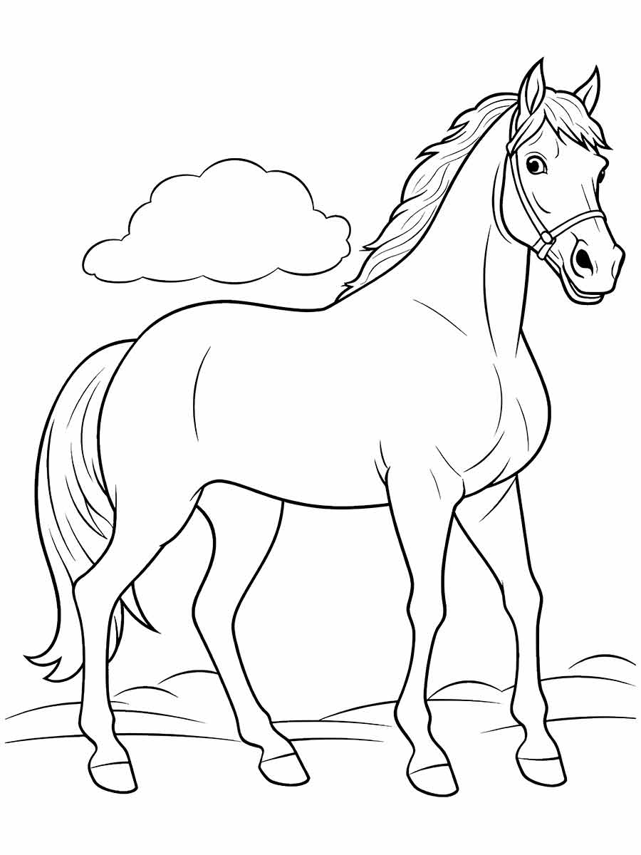 Detailed Horse Coloring Page