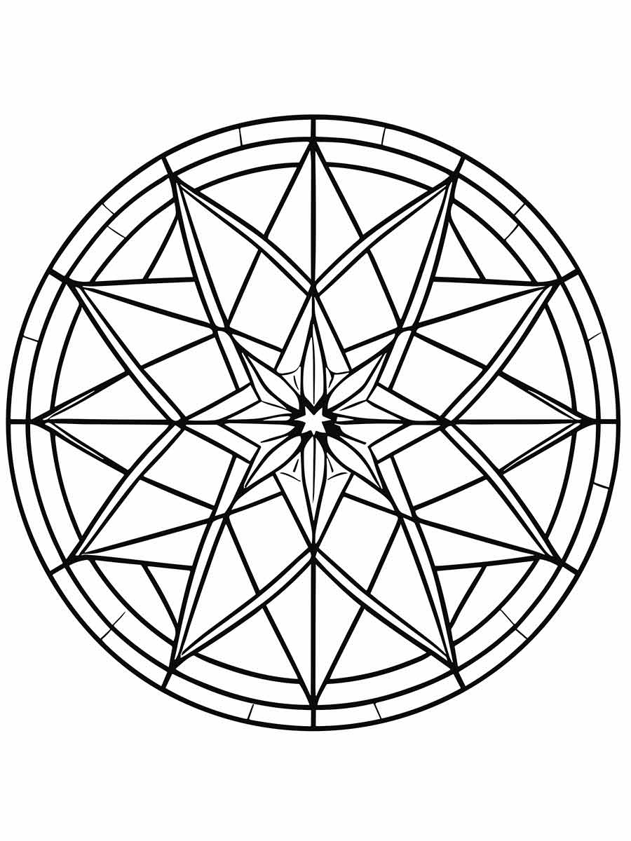 Different star shapes coloring page