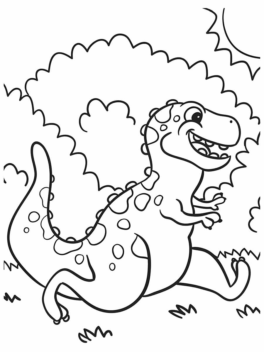 Coloring page of a dinosaur for preschool.