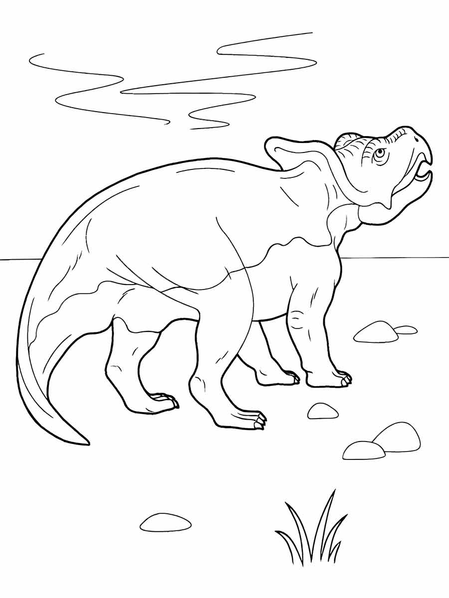 Coloring page of a printable dinosaur.