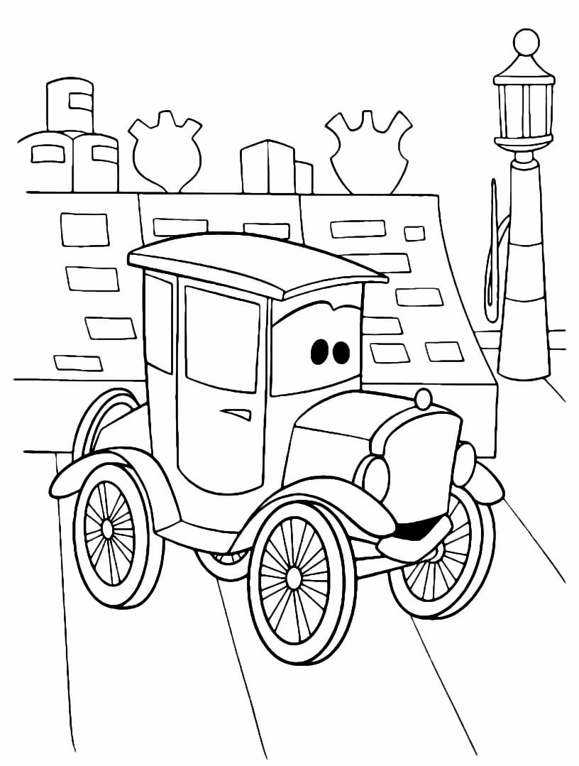 Disney car coloring page.