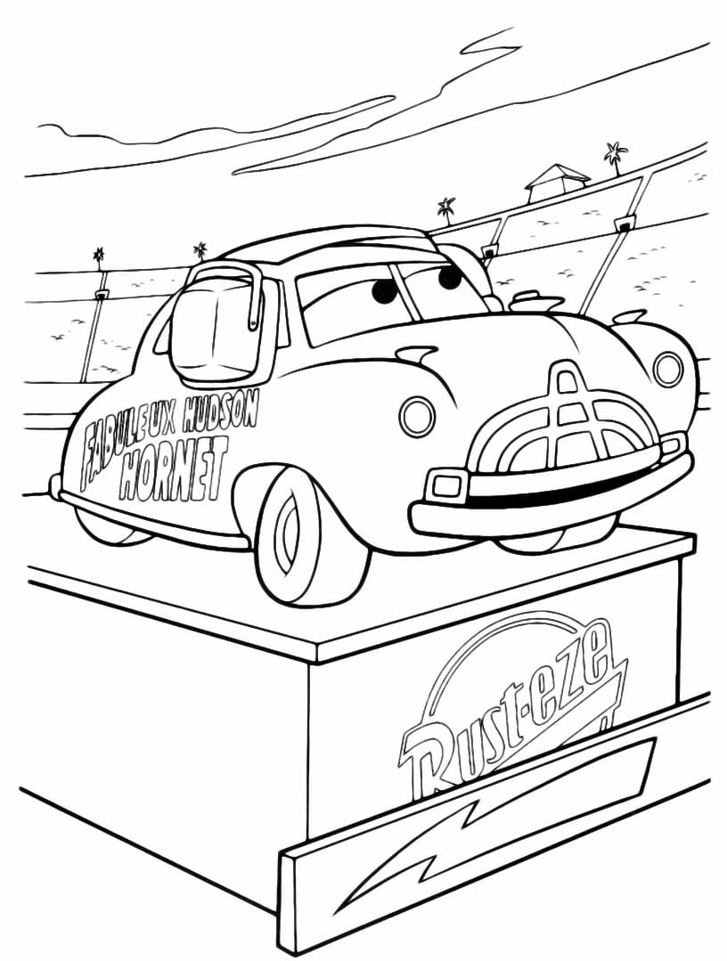 Disney car coloring page.