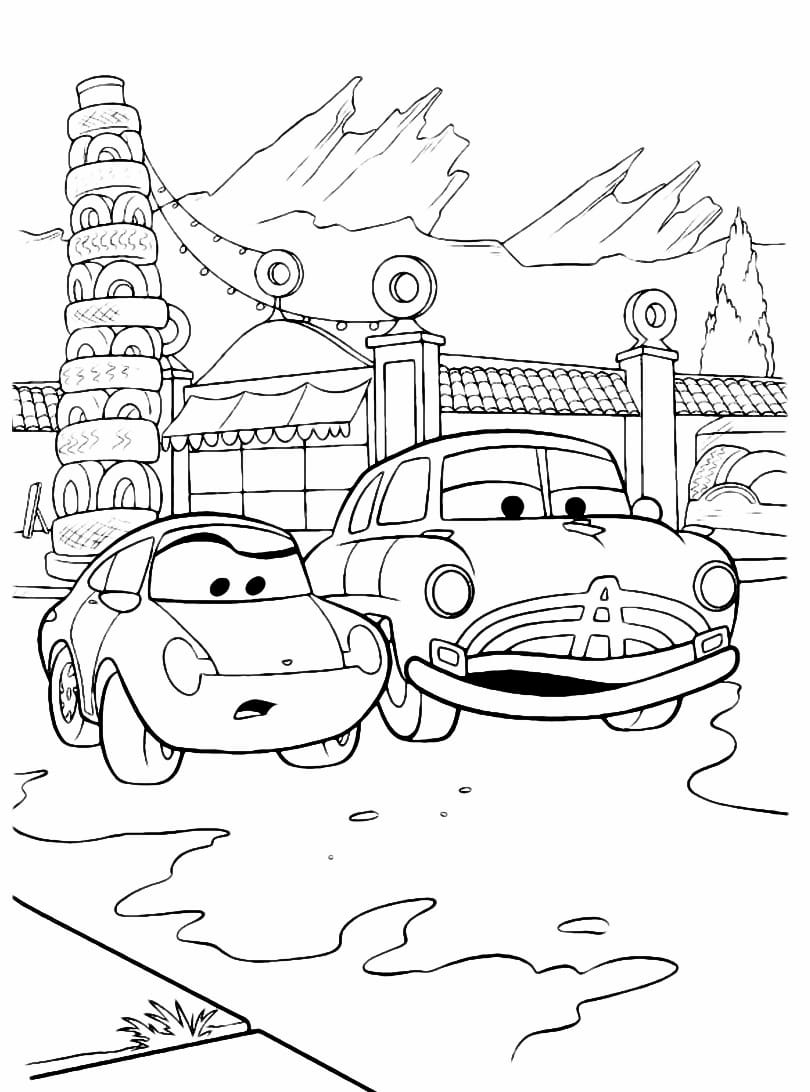 Disney Cars coloring page.