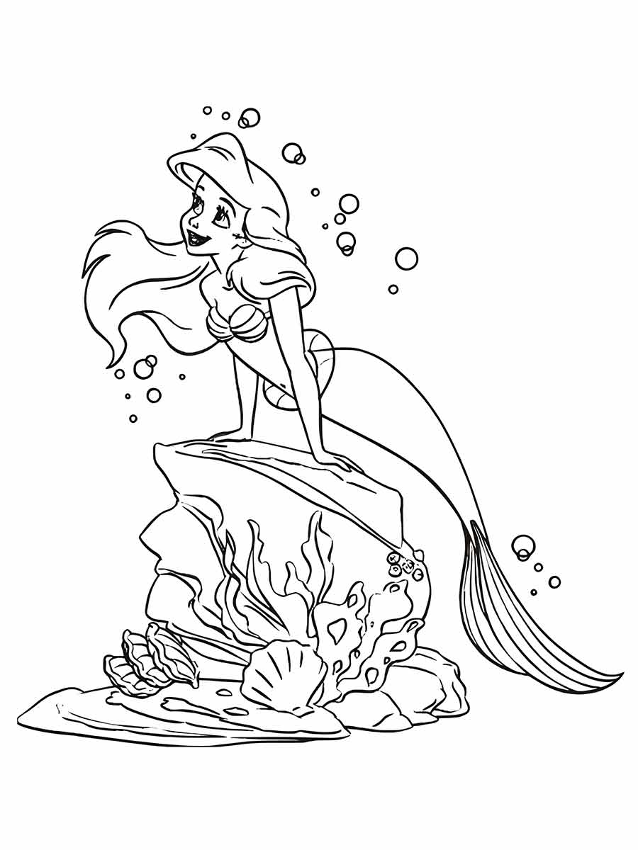 disney princess ariel coloring page