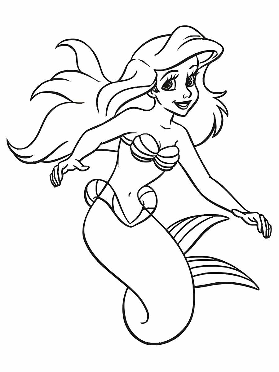 disney princess ariel coloring page to print