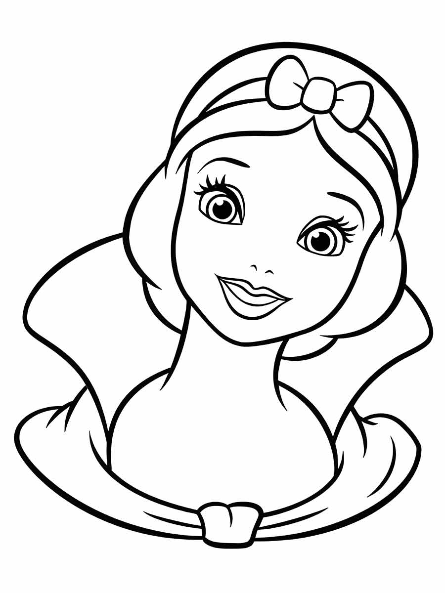 easy disney princess face coloring page