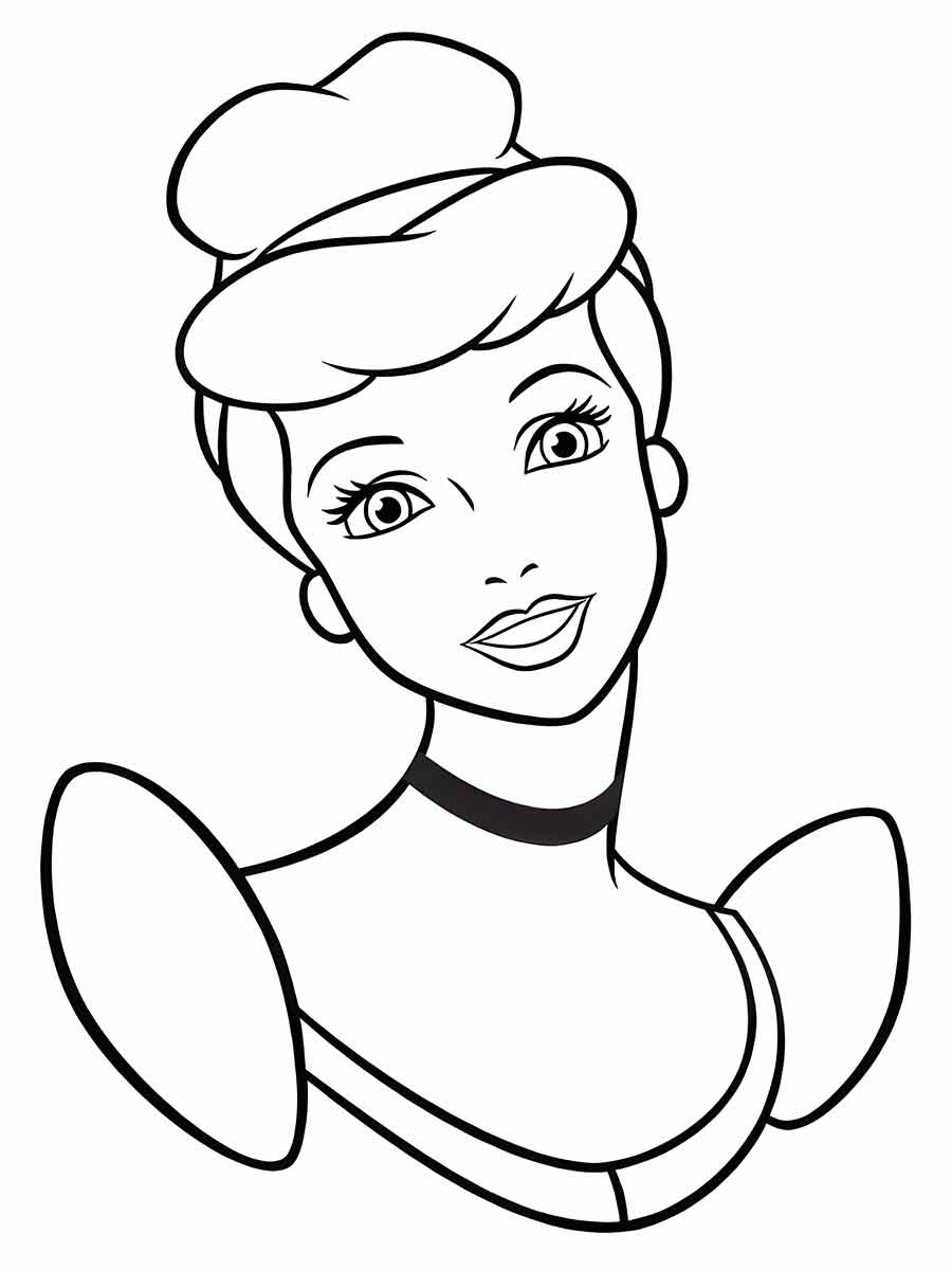 disney princess face to color