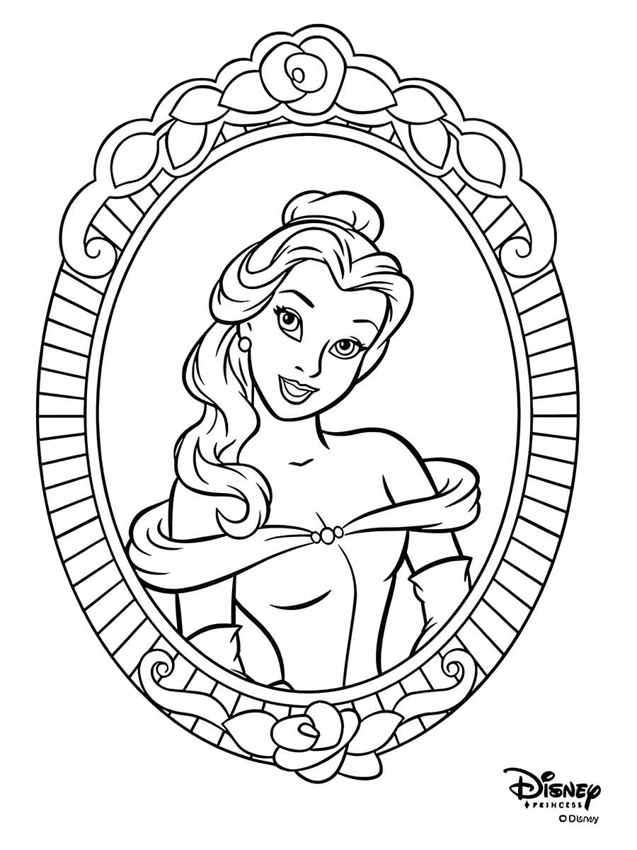 disney princess in mirror to print