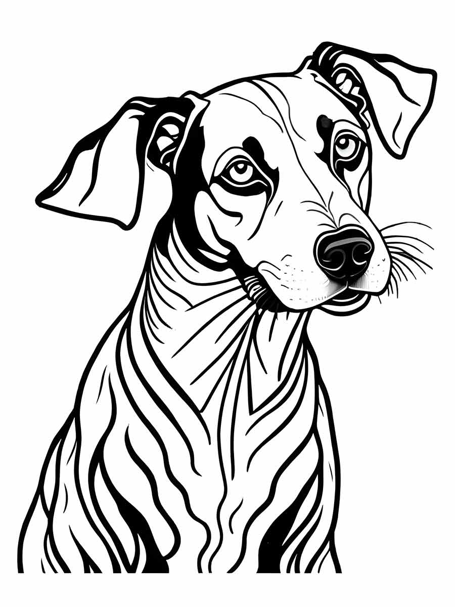 Dog with big ears coloring page