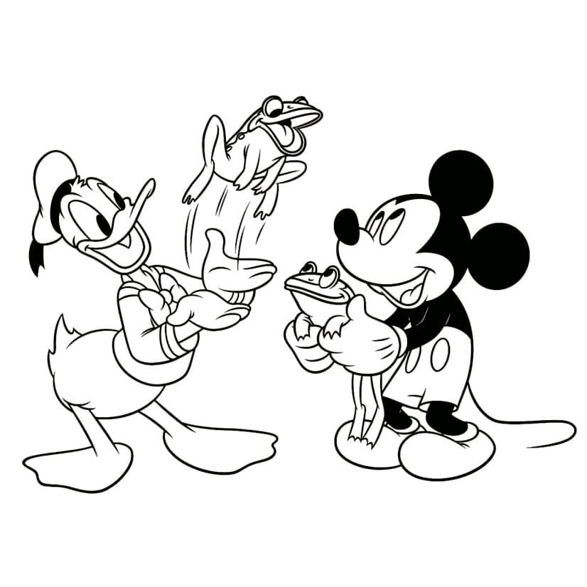 Donald and Mickey Coloring Page