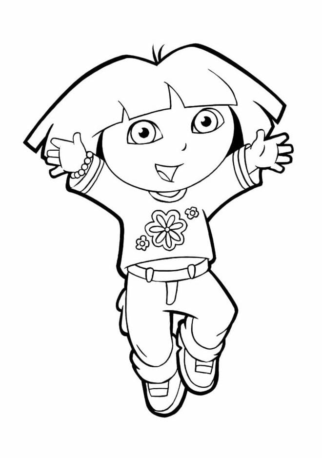 Dora the Explorer coloring pages at school