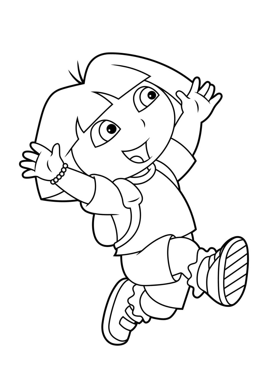 Dora the Explorer running coloring pages