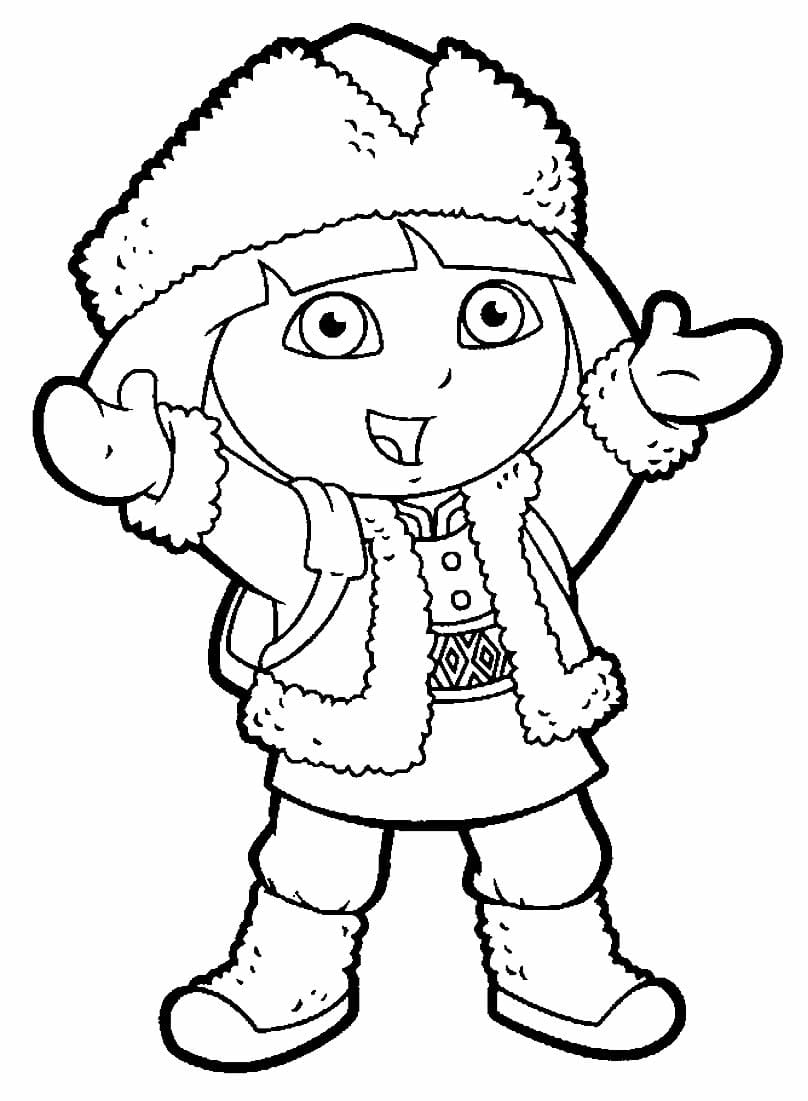 Dora the Explorer with open arms coloring pages