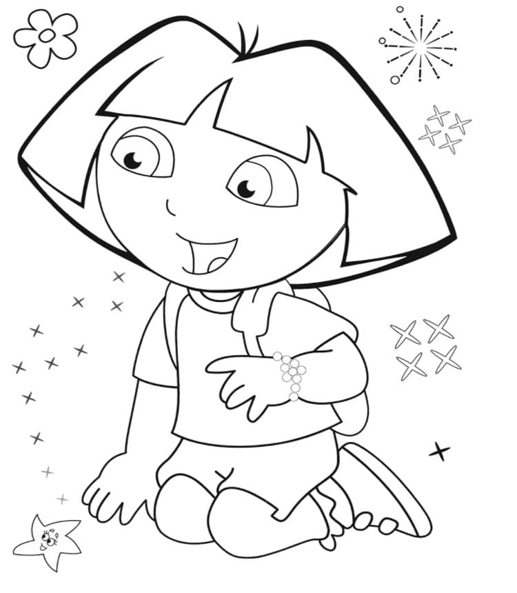 Simple Dora the Explorer coloring pages