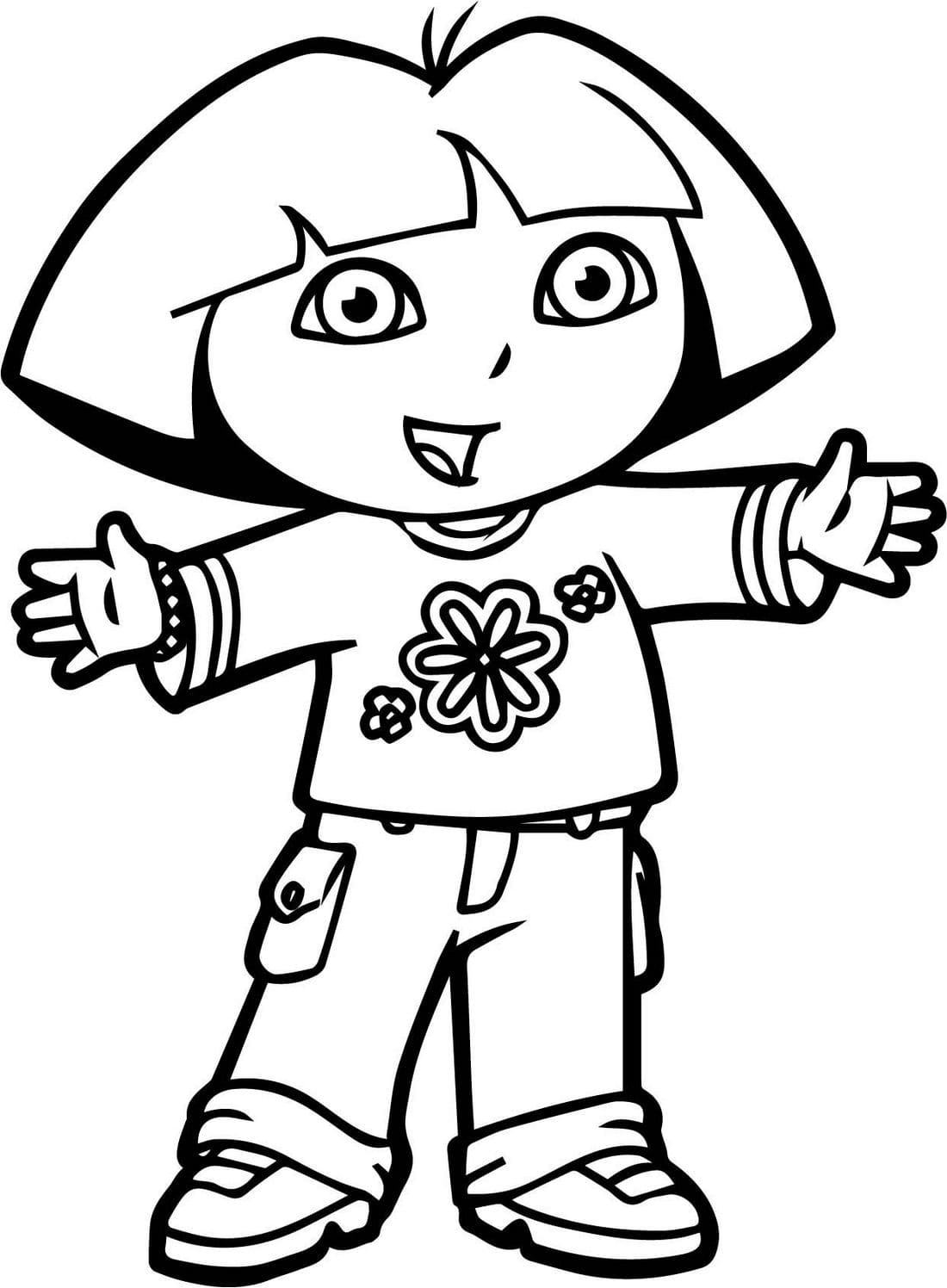 Easy Dora the Explorer coloring pages