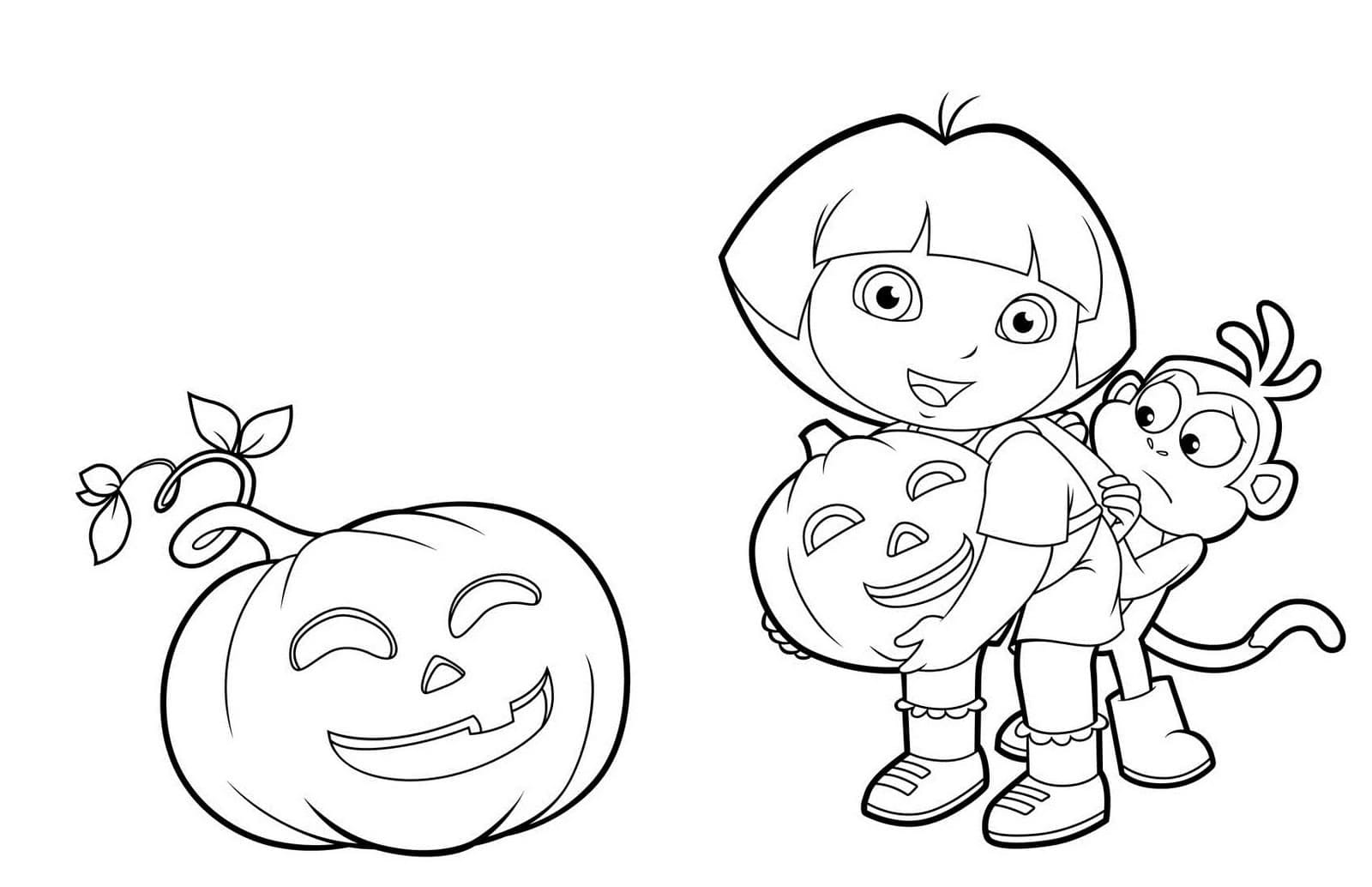 Dora the Explorer Halloween coloring pages