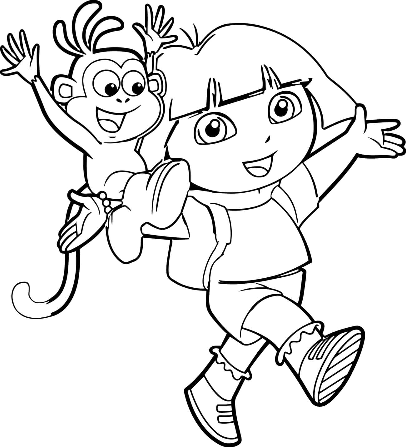 Dora the Explorer and Boots coloring pages