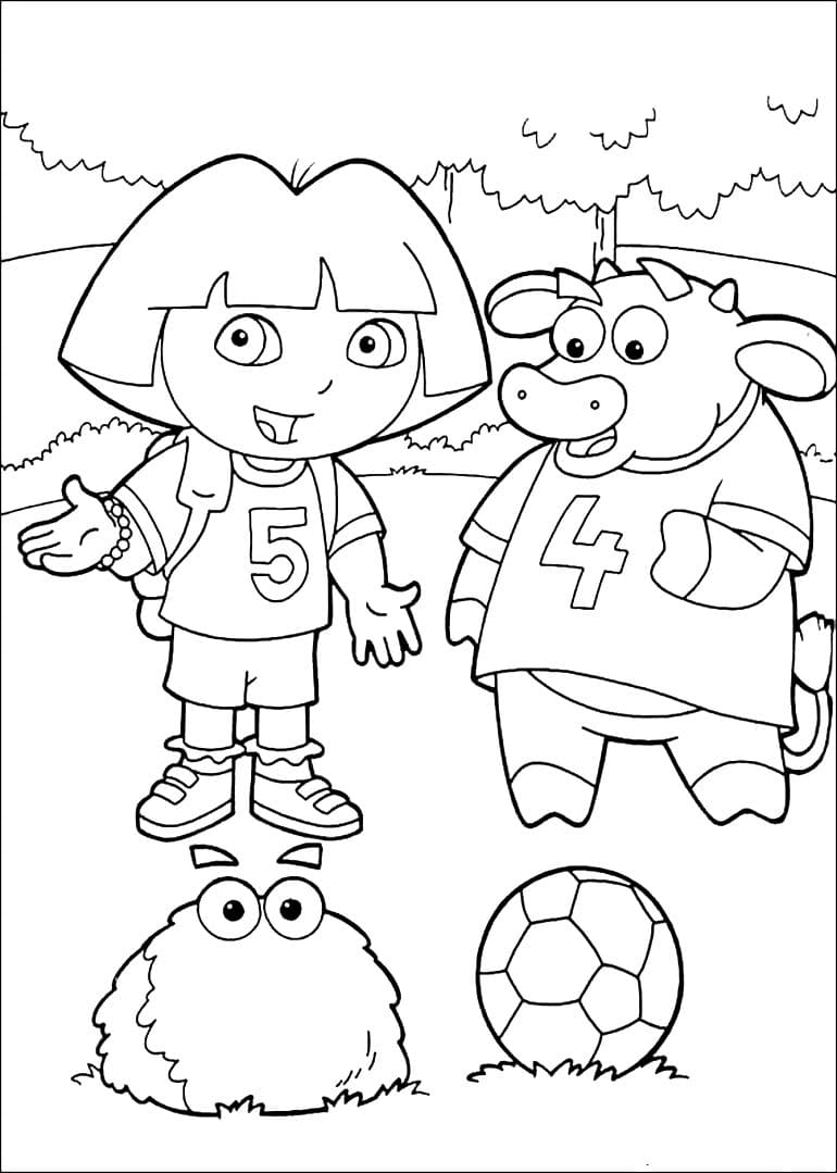 Dora the Explorer and Benny coloring pages