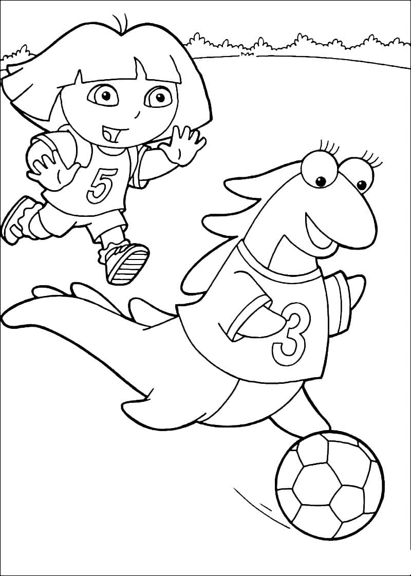 Dora the Explorer and Isa coloring pages