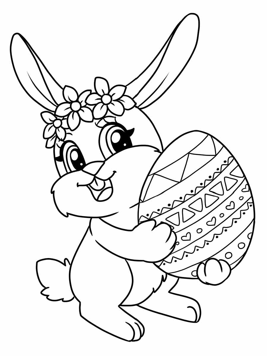 Free Easter Bunny coloring page.