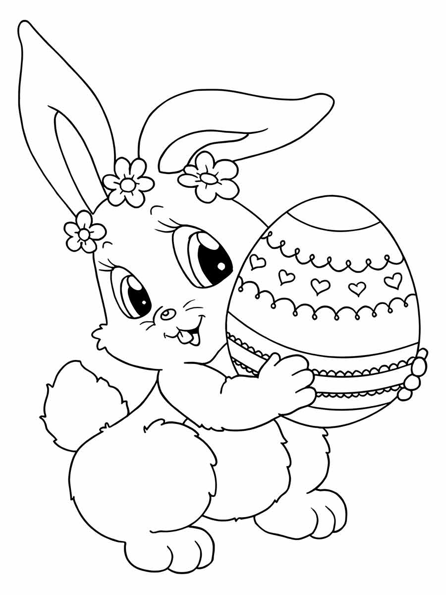 Free Easter Bunny coloring page to print.