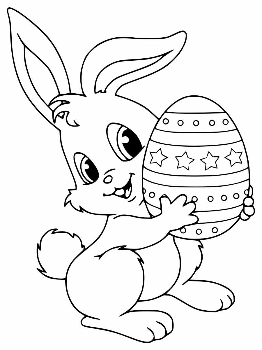 Coloring page of an Easter Bunny.