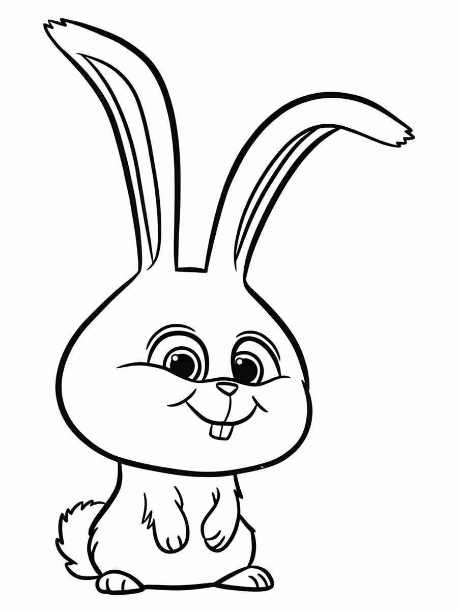 Easy Easter Bunny coloring page.