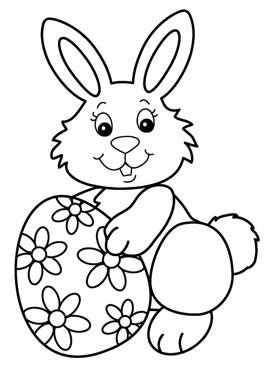 Easter bunny drawing to color