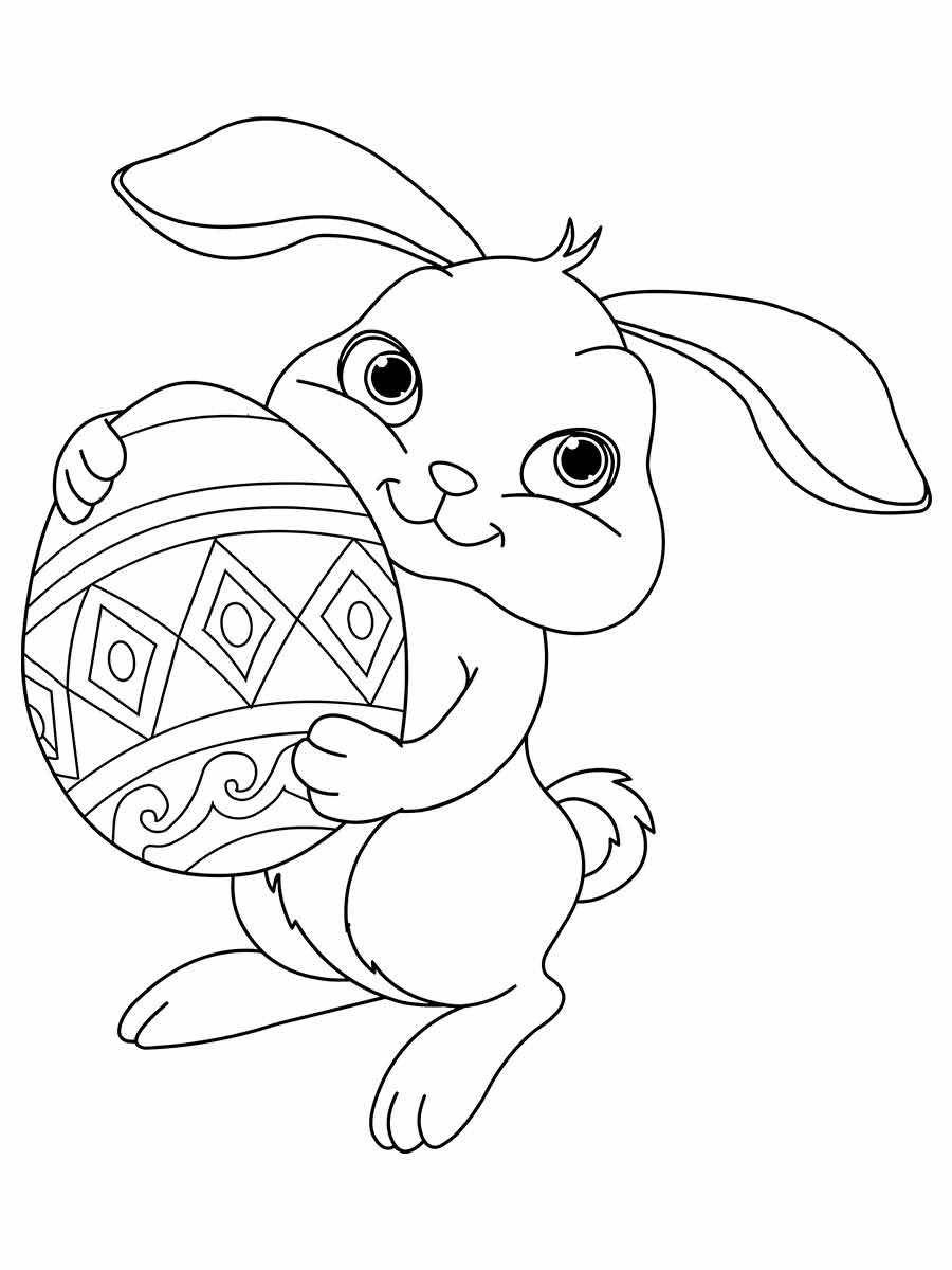 Easter Bunny coloring page to print.