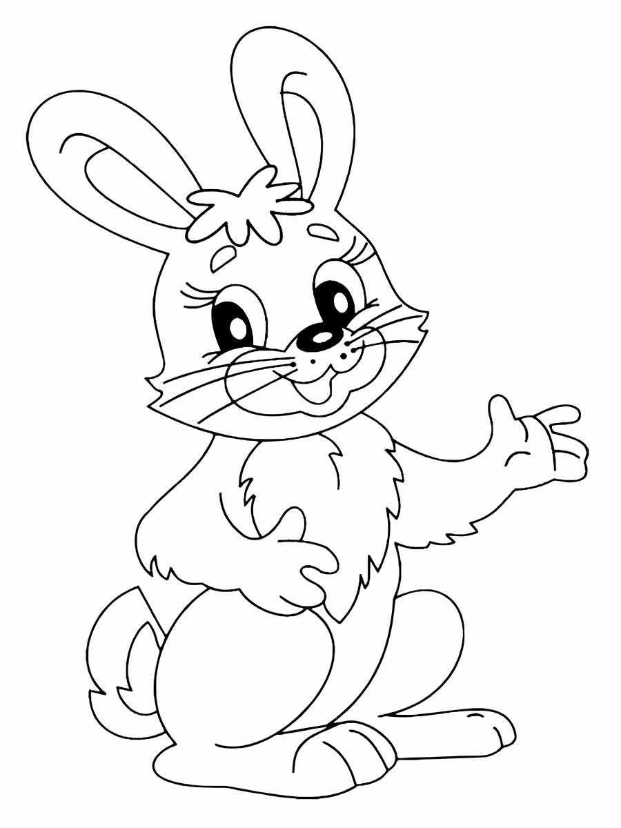 Free printable Easter Bunny coloring page.