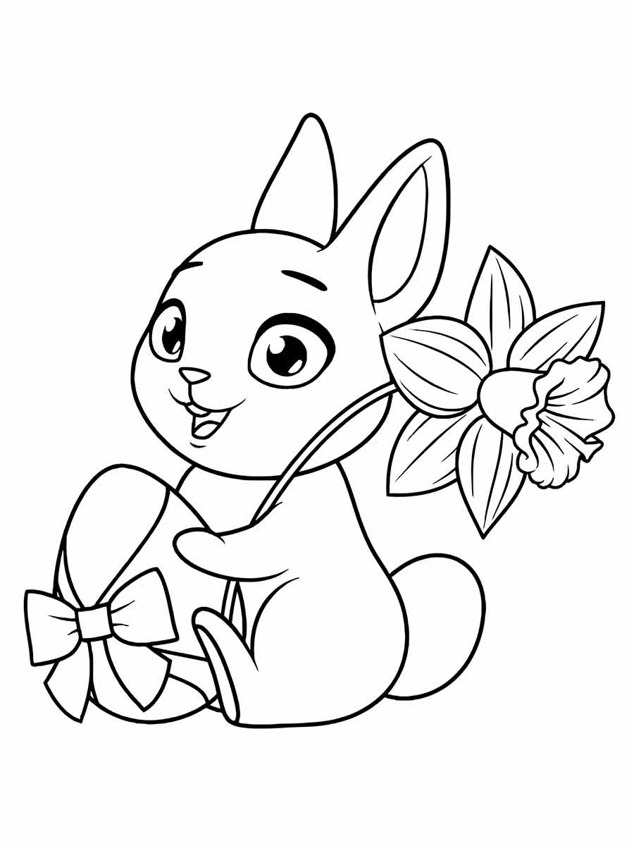 Easy coloring page of an Easter Bunny.