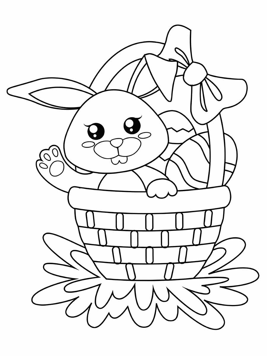 Bunny hidden inside the basket