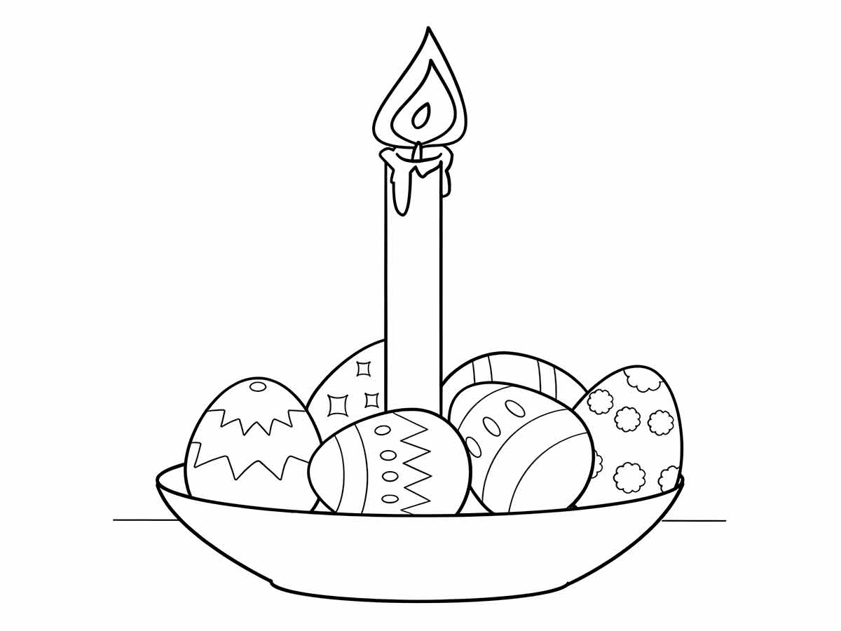 Easter candles and eggs to color