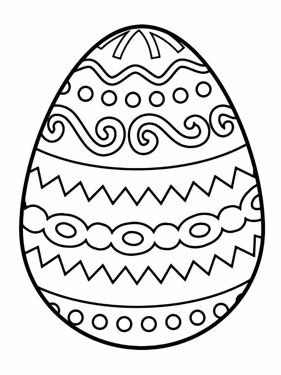 Simple mandala-style Easter egg to color