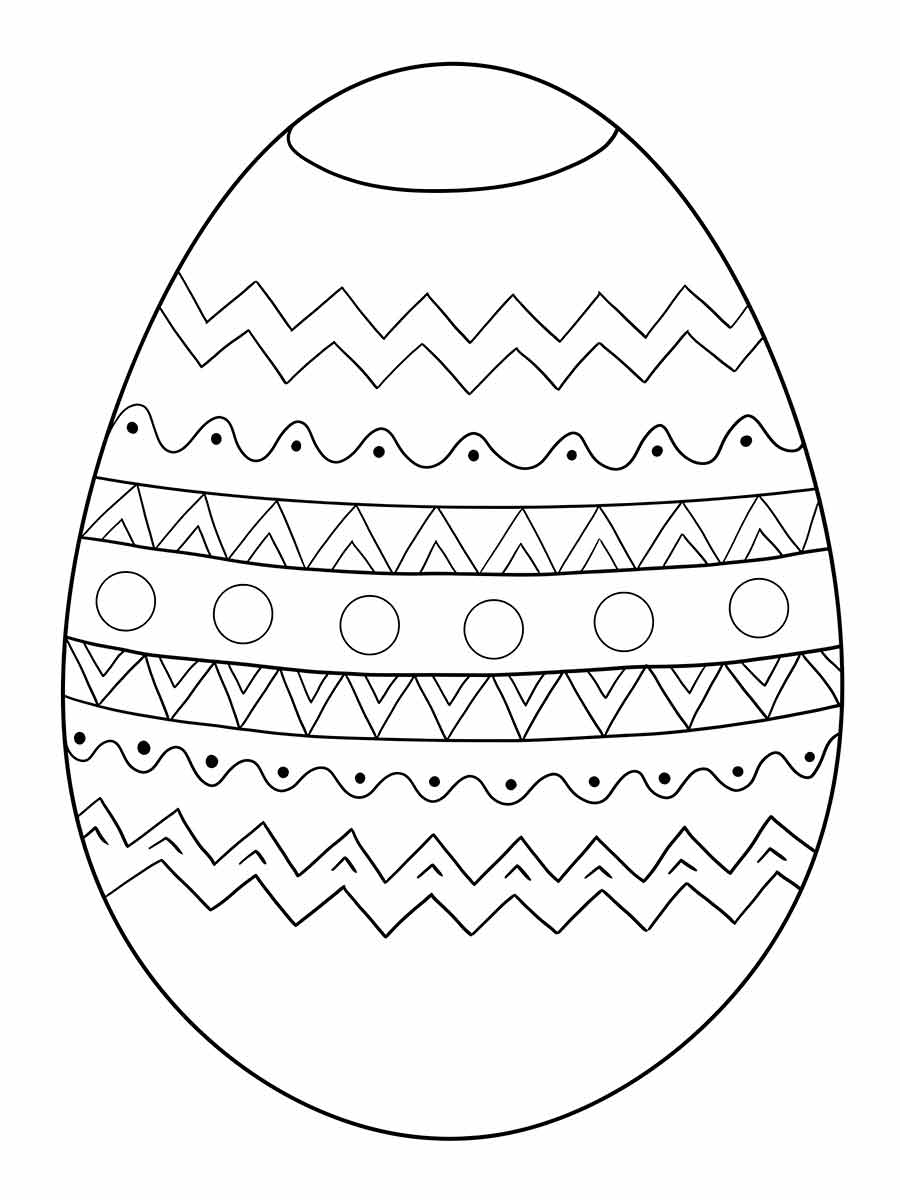 Decorated Easter egg to color