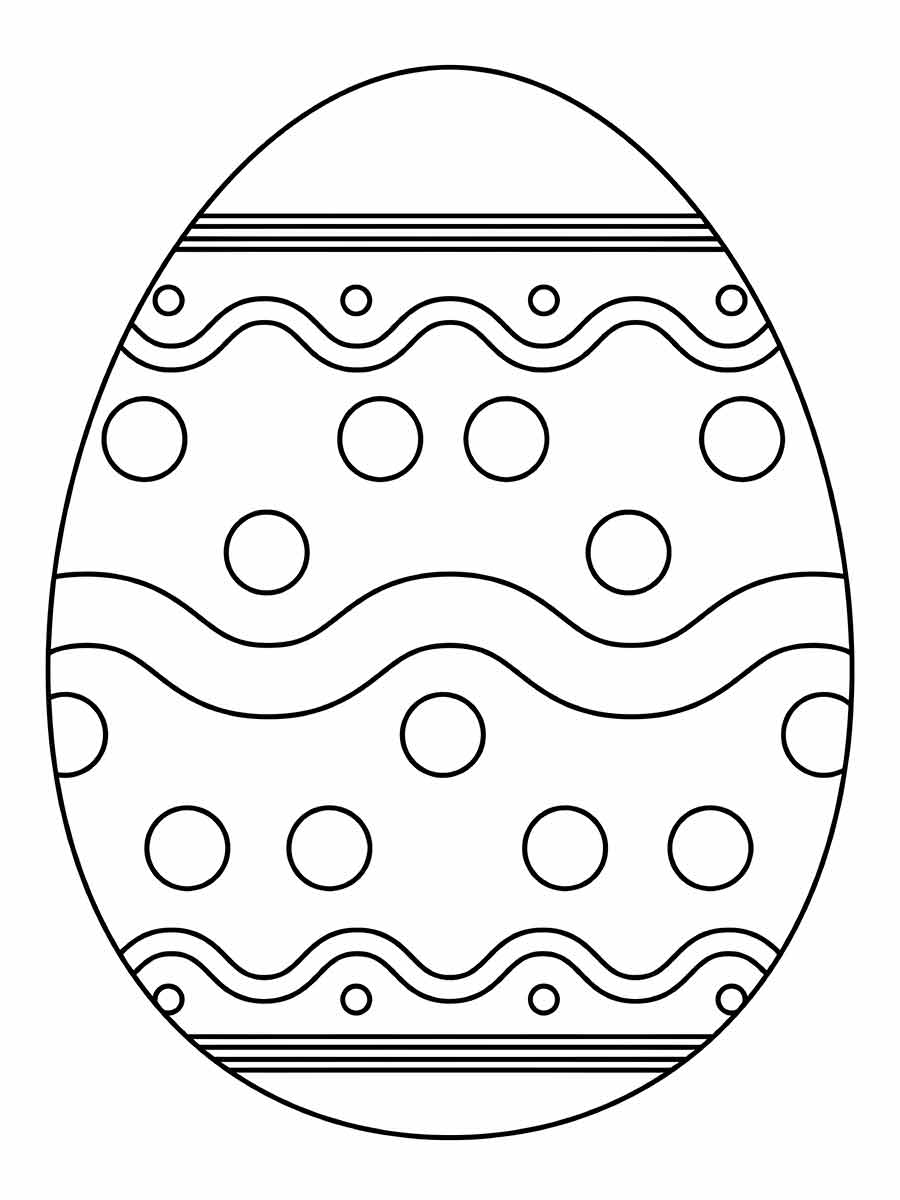 Easter egg to color for preschoolers