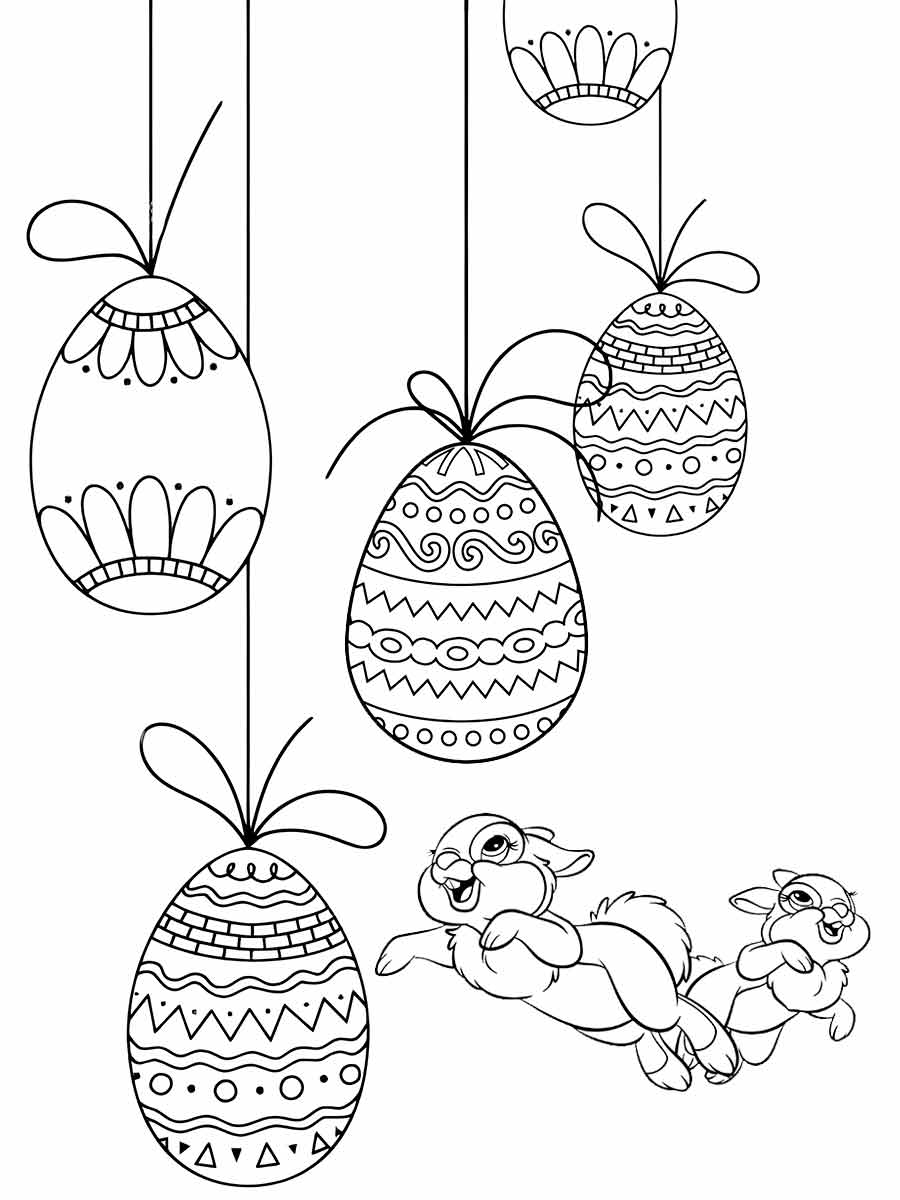 Easter Bunny with an egg-shaped balloon