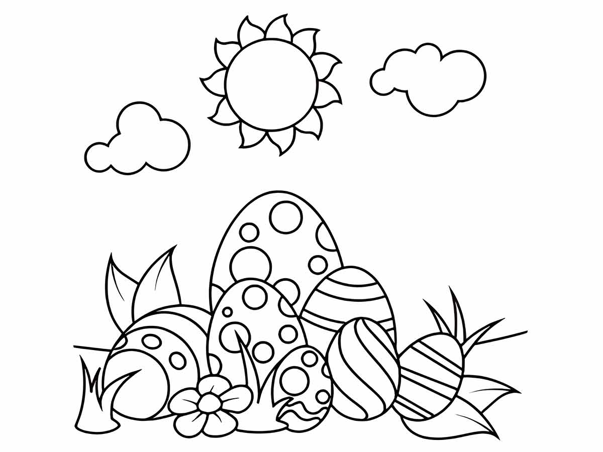 Easter eggs to color in the garden