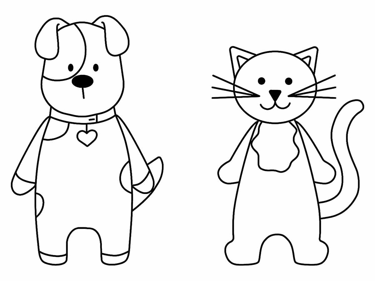 Easy dog coloring page