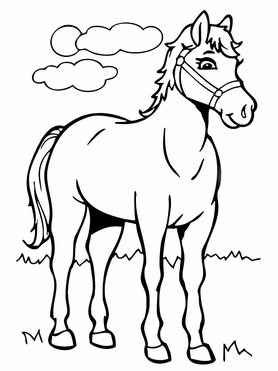 Easy Horse Coloring Page 2