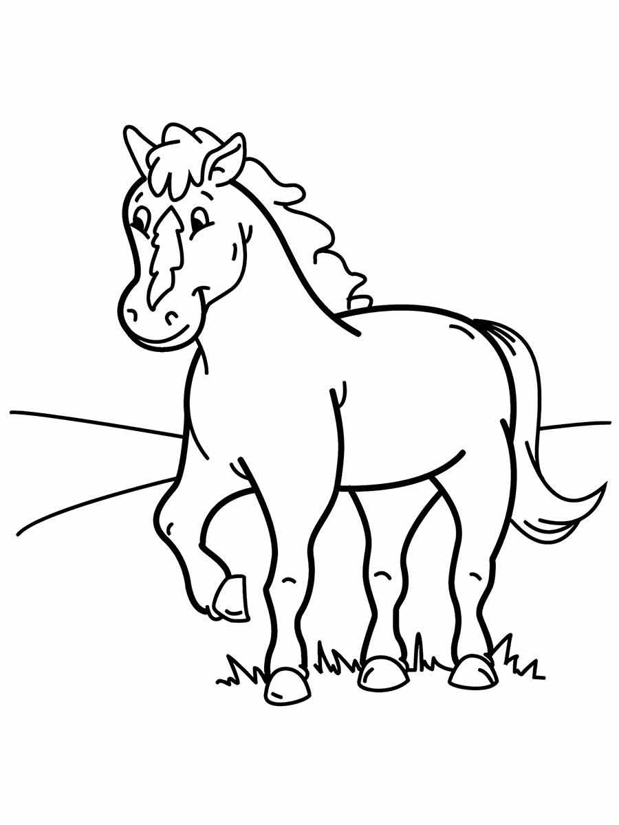 Easy Horse Coloring Page 4