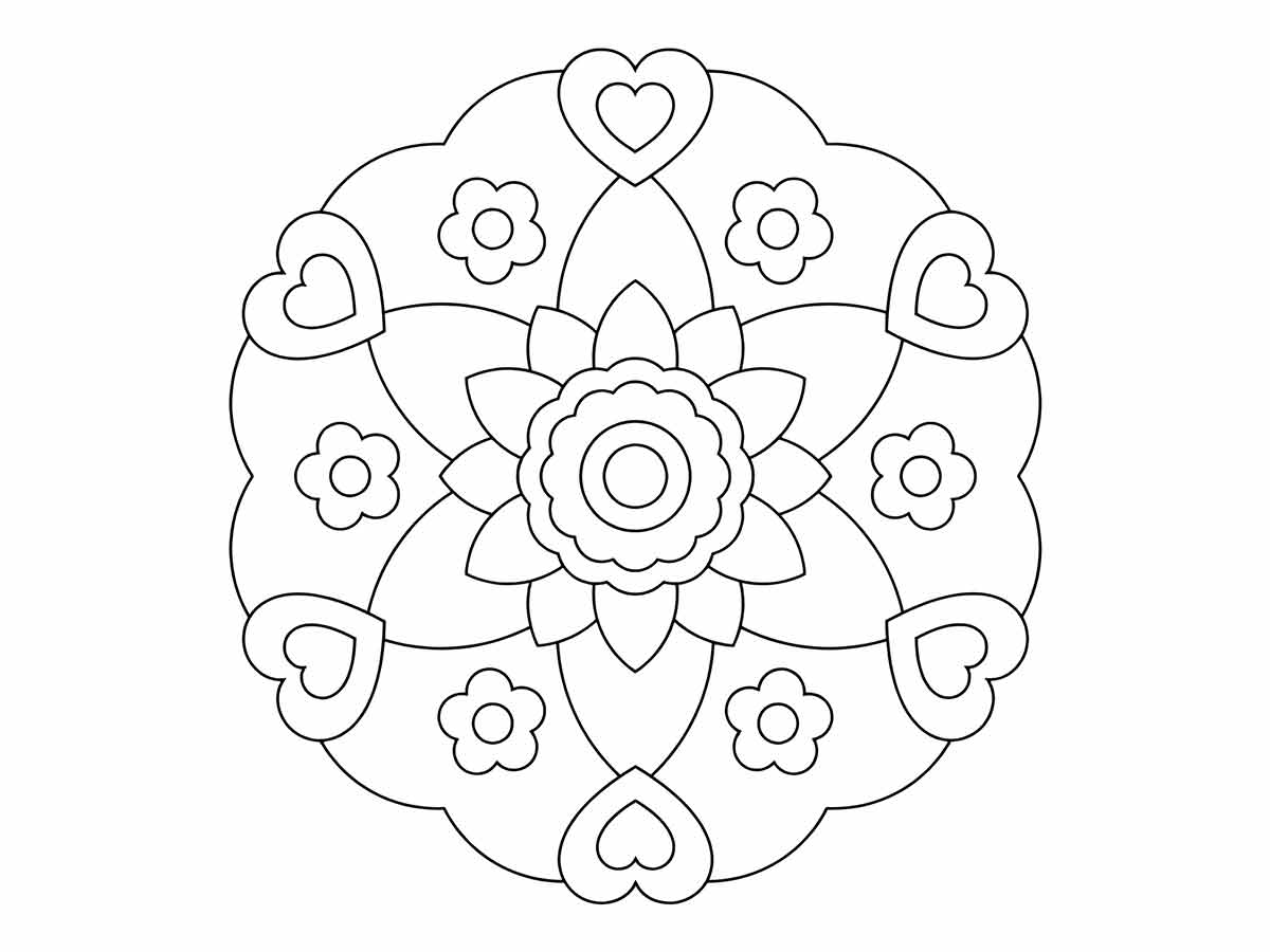 Easy Mandala Coloring Page