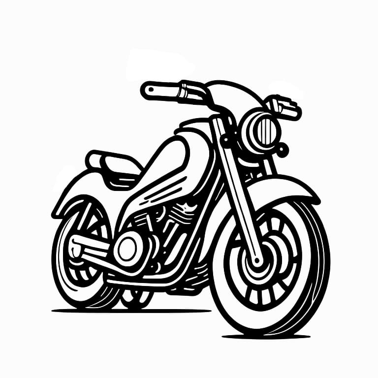 Easy motorcycle coloring page, ideal for younger kids.