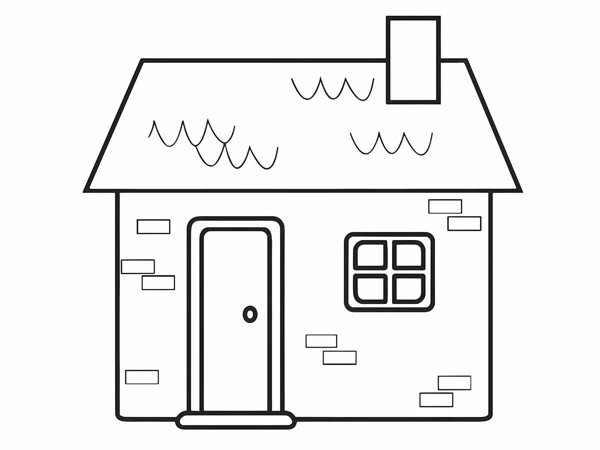 Educational Small House Coloring Page