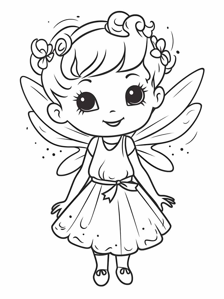 Fairy girl coloring page.