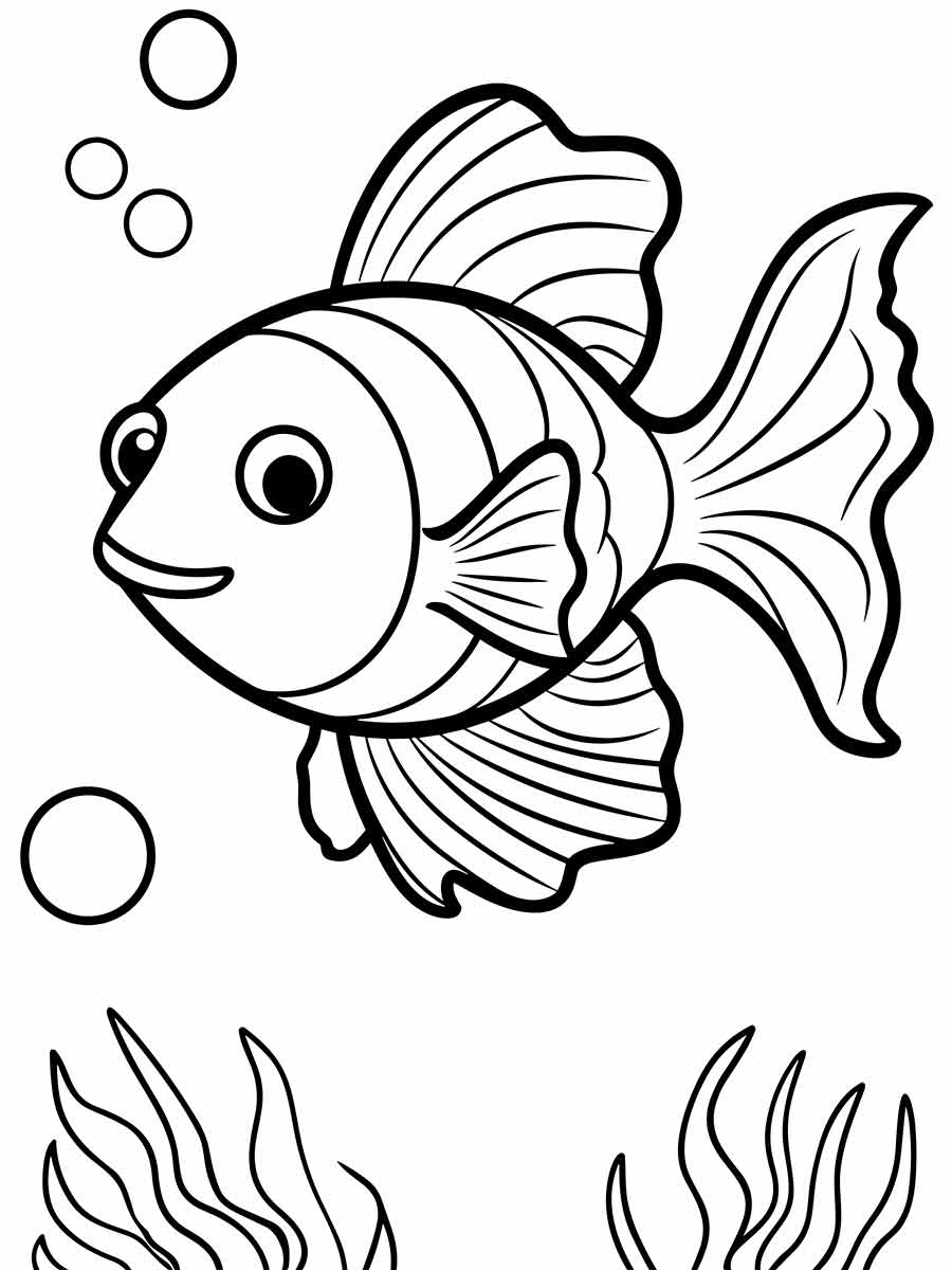 Fish coloring drawing