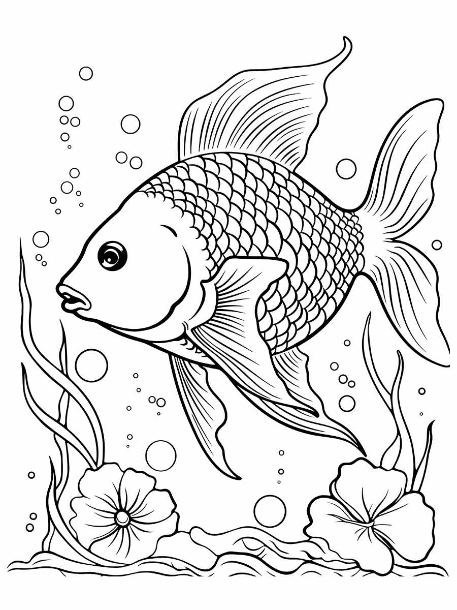 Fish coloring drawing